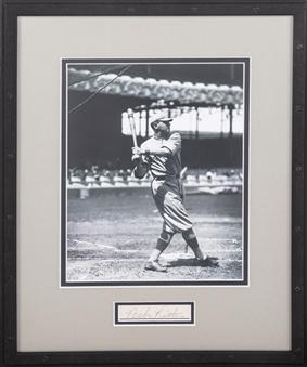 Babe Ruth Signed & Framed Cut Collage Framed to 13x16" (JSA MINT 9)